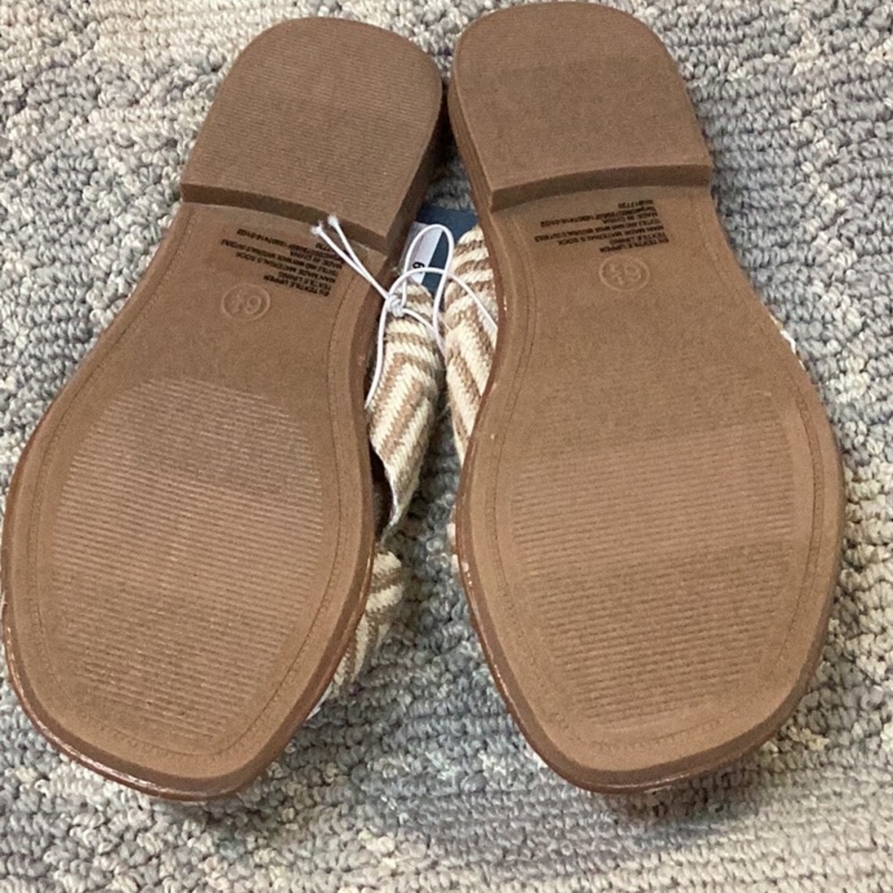 NWT Universal Threads Louise Chevron Print Knotted Slide Sandal Tan SZ 7 - Picture 5 of 5